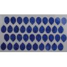40 Bügelpailletten Tropfen 12mm x 8 mm holo blau